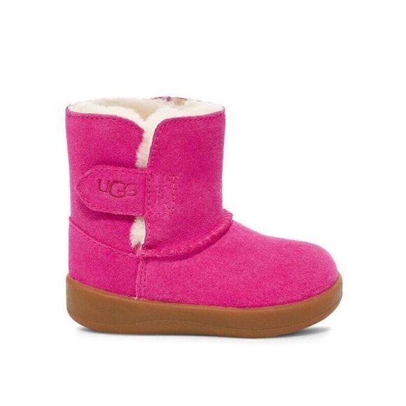 UGG I KEELAN Boot Infant 0/1 Pink Suede Shoes Fur Lined Winter Boots NEW - Picture 2 of 7